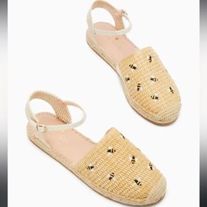 Kate Spade Bonnie Bee Straw Flats